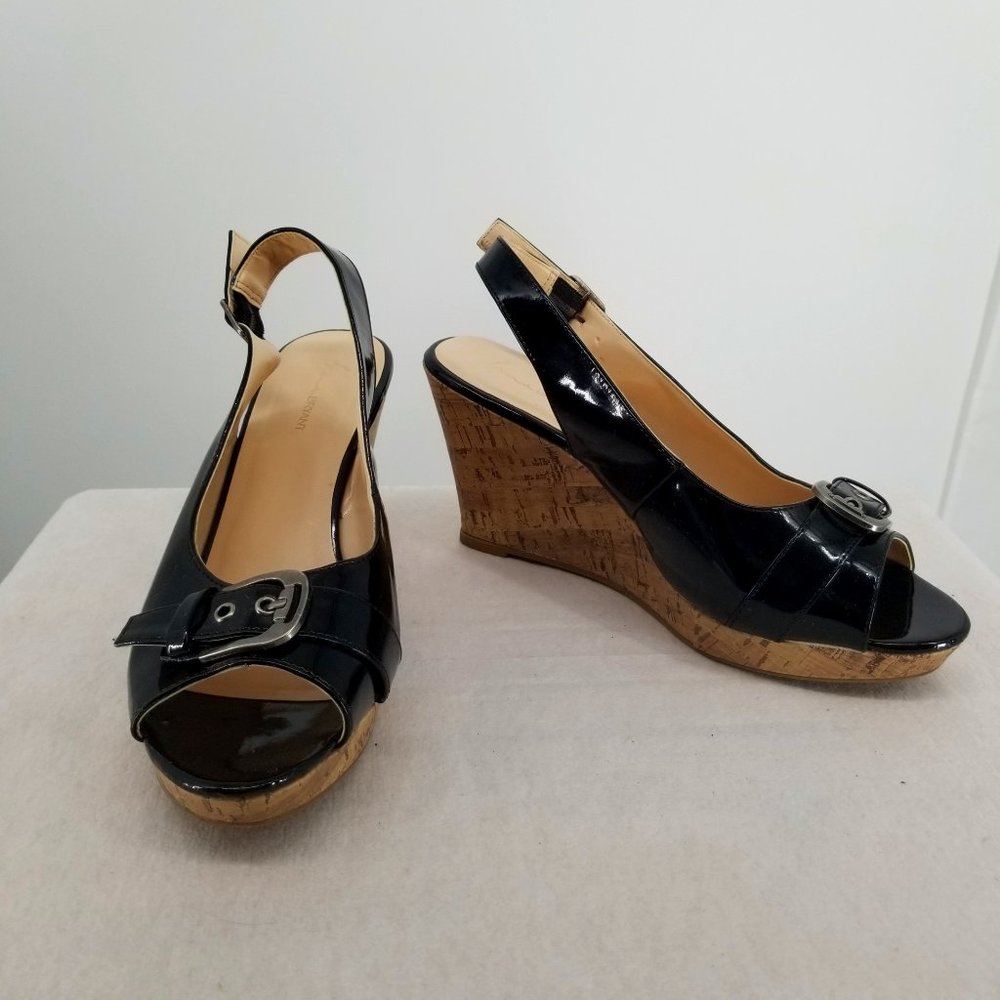 Vegan Patent Leather Platform Wedge, 11W